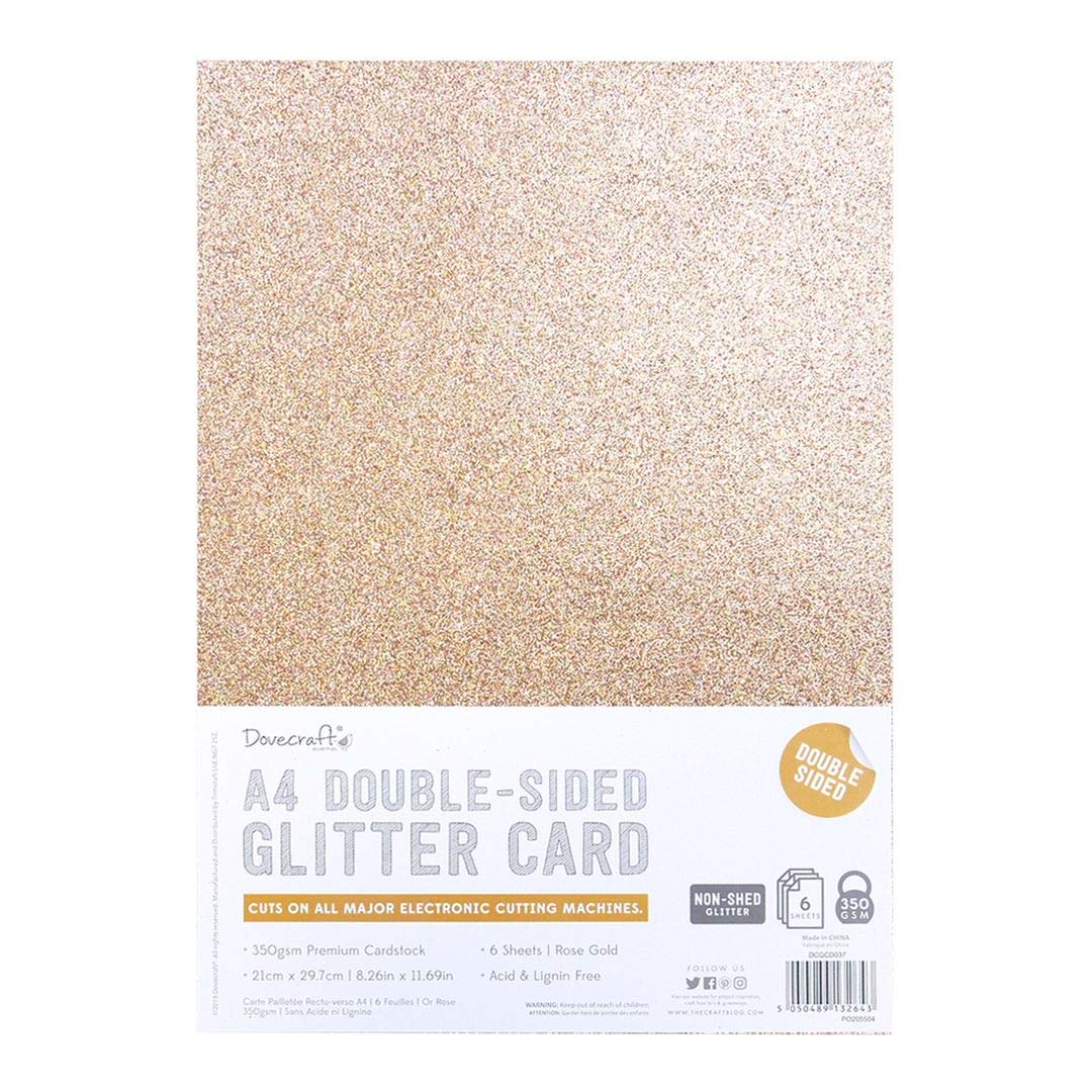 Dovecraft A4 DoubleSided Glitter Card 350GSM Non Shed