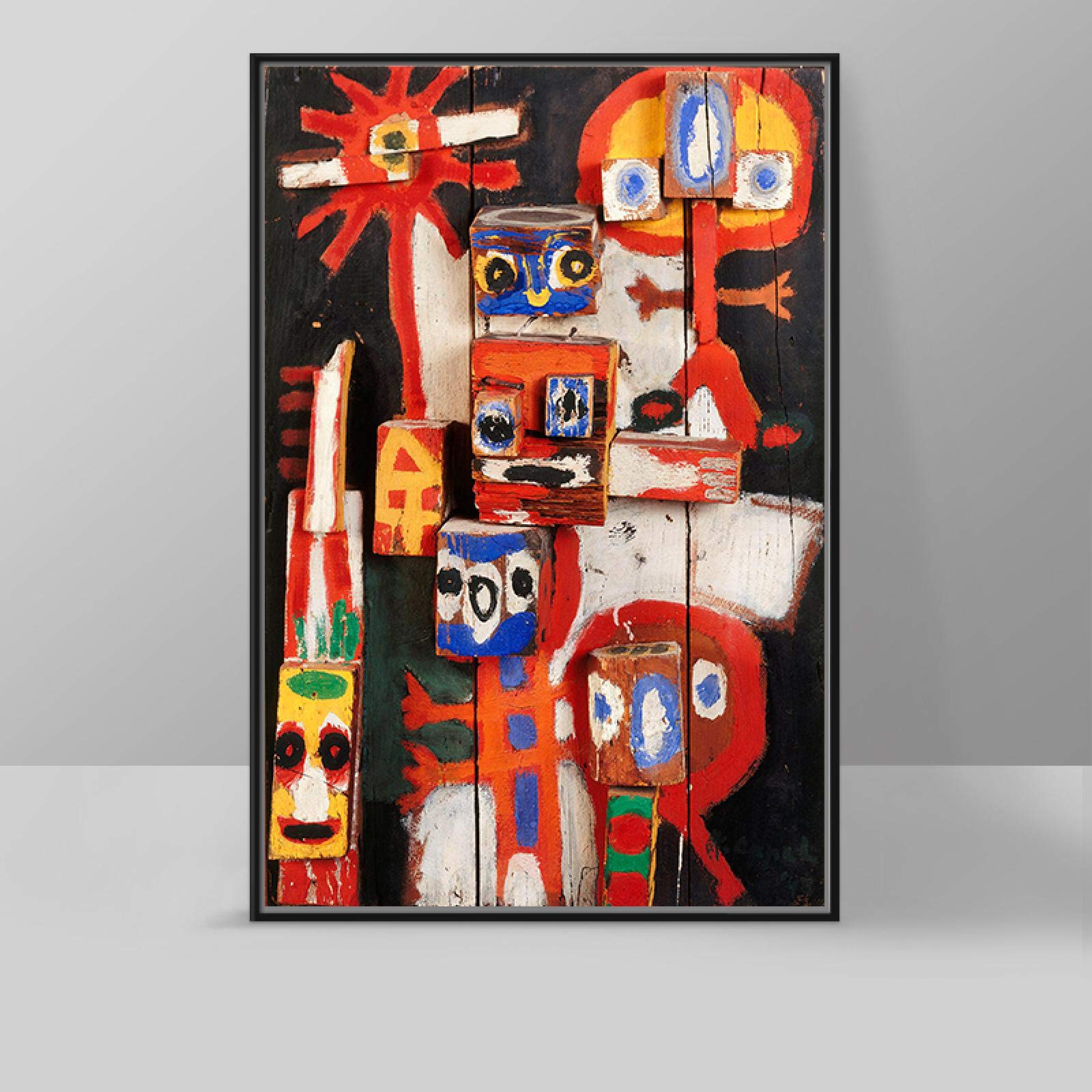 Amazon｜抽象グラフィティアートカレルアペル傑作子供キャンバス絵画
