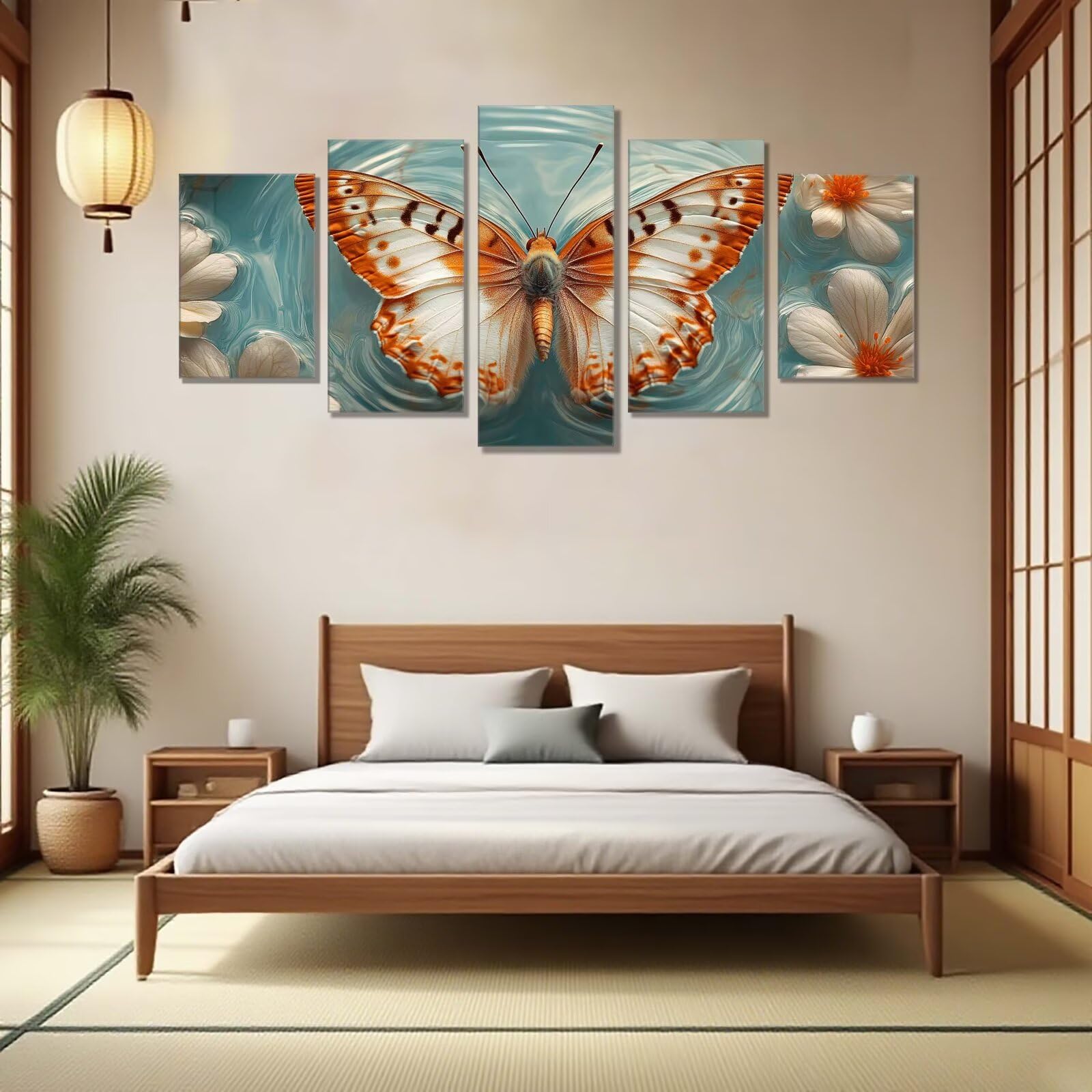 Diamentowa sztuka motyl kwiat diamentowy obraz 5 sztuk, zestawy do haftu krzyżykowego dla dorosłych, 5D DIY kryształowe zestawy rzemieślnicze, dla początkujących, pełne okrągłe wiercenie, diamentowy