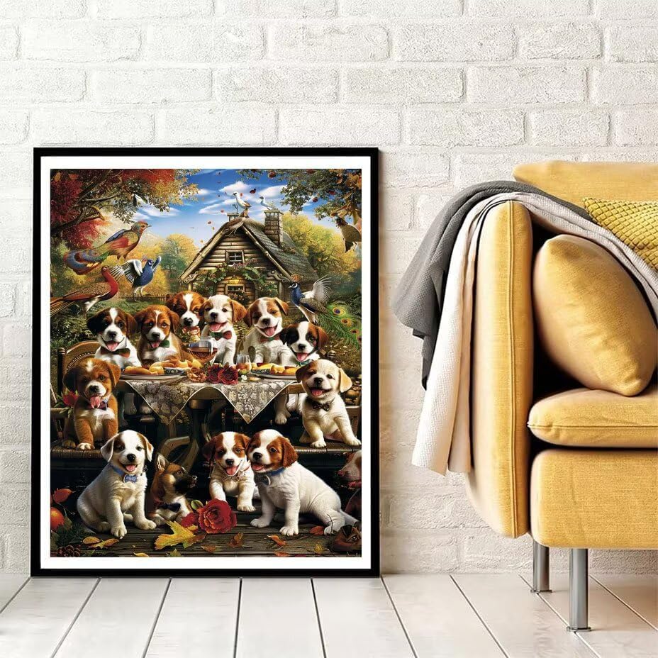 数字油絵キット 犬 数字で塗り絵 孔雀 完全手書き 絵画 Paint by Numbers DIY 塗り絵 大人用 初心者向け 子供