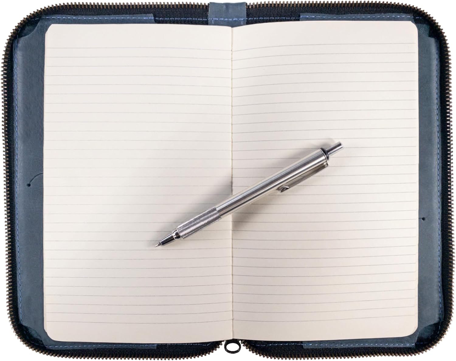 Hide & Drink, Zippered Journal Cover for Moleskine Notebook, L Size (5 x 8.25 in. Notebook NOT Included) Full Grain Leather, Handmade, Slate Blue