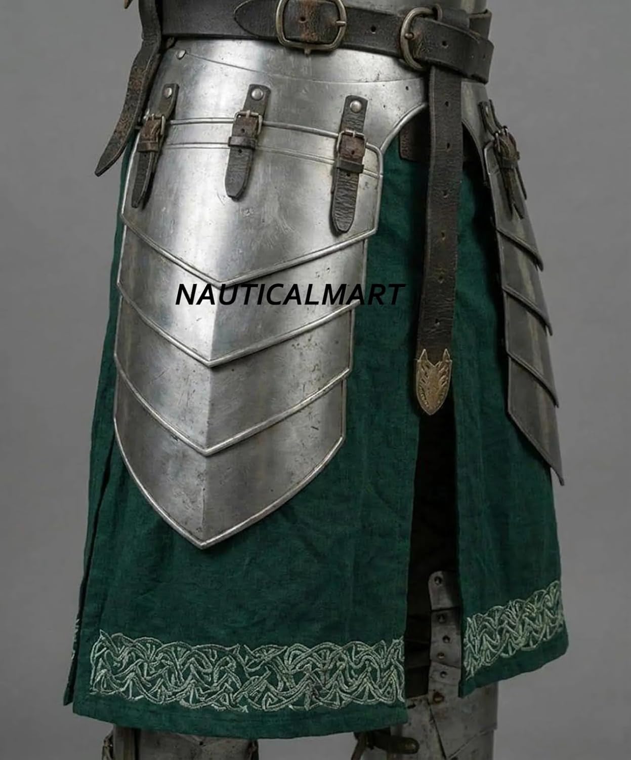 NauticalMart Medieval Knight Barbuta Armor Full Set - 18 Gauge Steel, Body Plate Armor For LARP & Reenactment