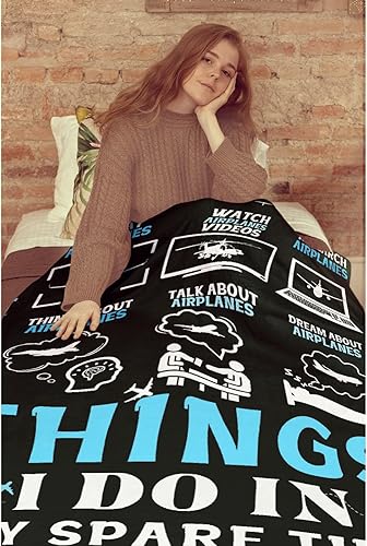 Miniatura 4 de Manta de avión, regalo para piloto, regalos de piloto, regalos de aviación para hombres, manta de avión de franela suave y esponjosa, decoración de