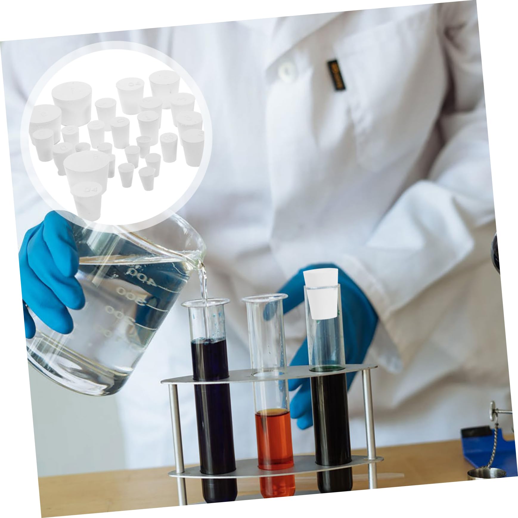 SOLUSTRE 26pcs Solid Rubber Stopper Rubber Plugs for Test Tube Test Tube Sealing Stopper Test Tube Rubber Stopper Flask Stoppers Test Tube Stoppers Flask Sealing Stopper Flask Plugs