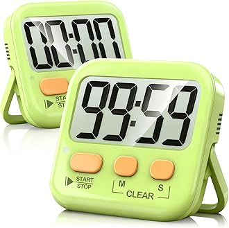 2 Pack Digital Timer for Kids, Magnetic Countdown Kitchen Timers for Cooking, Egg, Classroom, Teacher, Exercise, Study, Oven - Battery Included