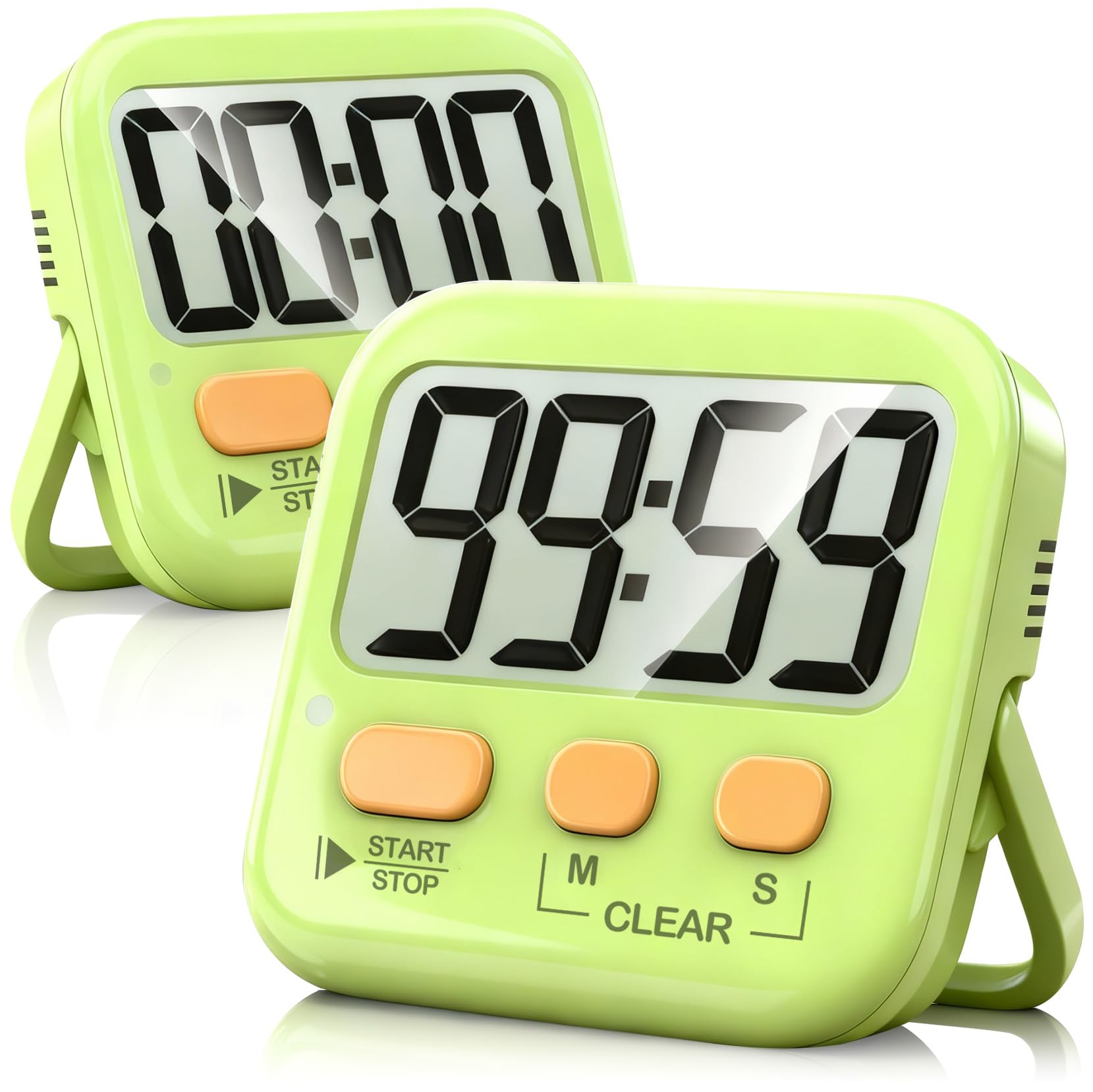 2 Pack Digital Timer for Kids, Magnetic Countdown Kitchen Timers for Cooking, Egg, Classroom, Teacher, Exercise, Study, Oven - Battery Included