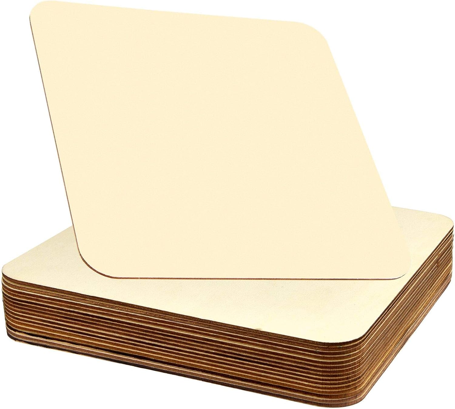 16 Pieces 9 x 9 Inches Unfinished Squares Blank Wooden Pieces Wooden Square Cutouts Wood Slices for Painting Writing Carving DIY Arts Craft Project Supplies and Decorations