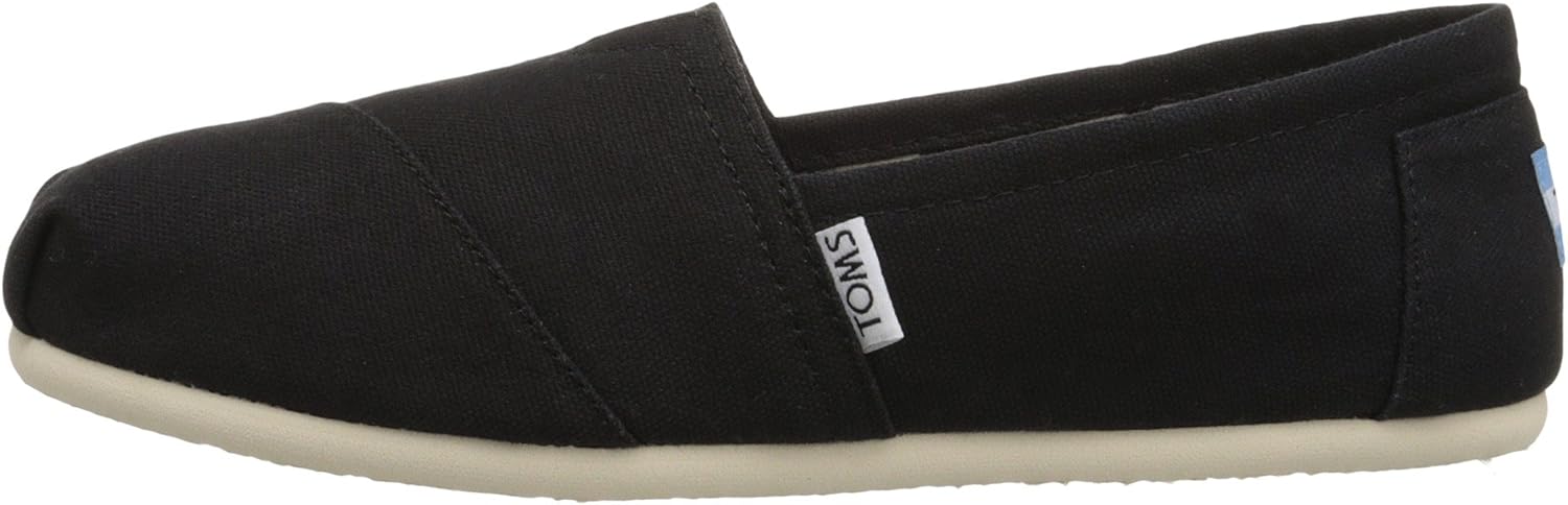 TOMS Women's Canvas Slip-On,Black,9 M