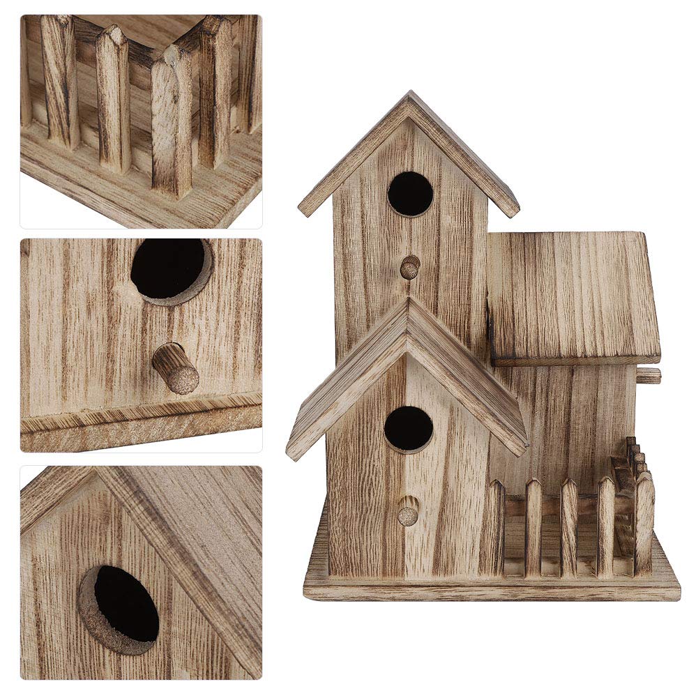 Bird House Piccola casetta per Uccelli in Legno Giardino Esterno Scatola per nidificazione degli Uccelli Gabbia per Uccelli Forniture per Animali Domestici Balcone Decorazione del Cortile