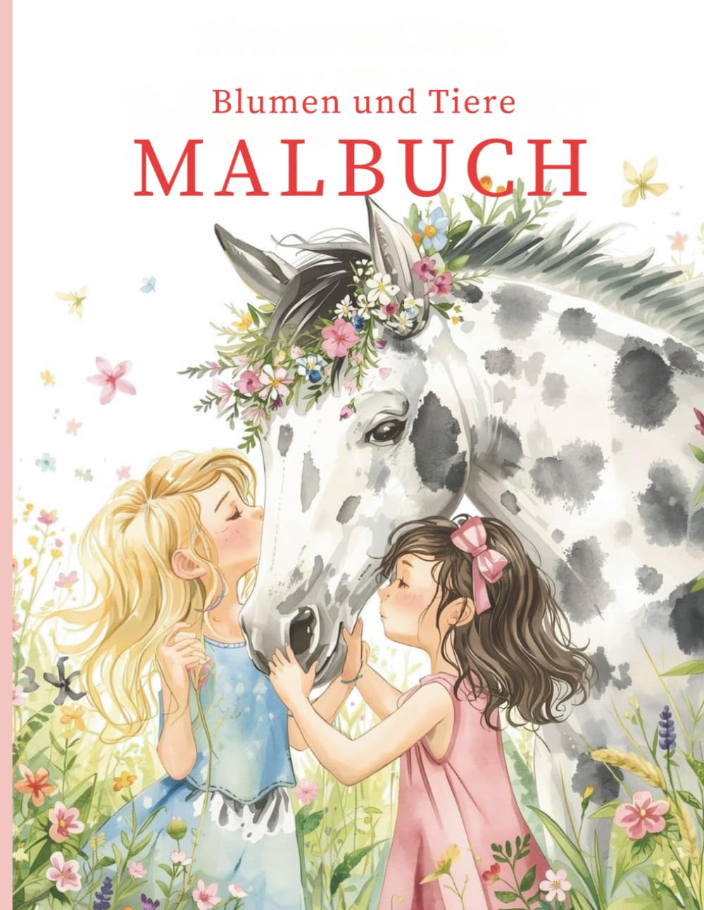 BLUMEN & TIERE MALBUCH: Blumen und Tiere Malbuch für Kinder und Teens .Entspannung und Konzentration....50 Motive.