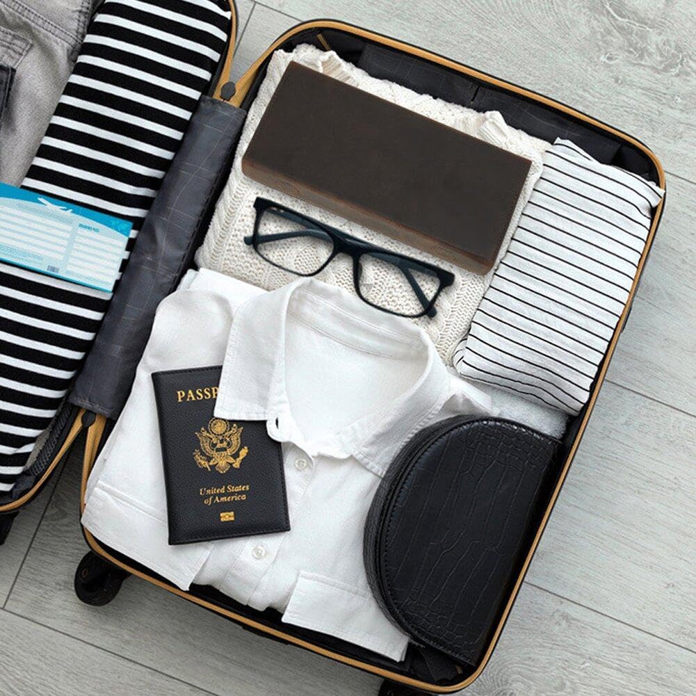 Hard Crazy Horse Leder Brille Hülle Tragbare Reiseschutzhülle Sonnenbrille Aufbewahrungstasche 2 Schlitz Brille Hülle