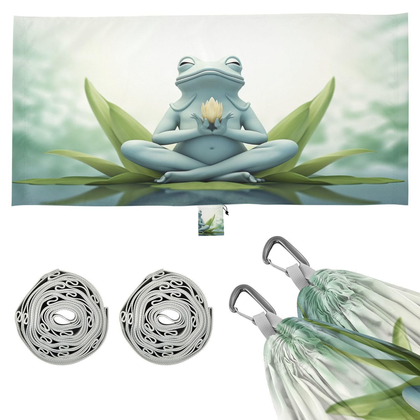 SDMKA Yoga Frog Camping Hammock, 330 lbs with 2 Tree Straps, Carry Bag, Single Portable Hammock for Outdoor/Indoor, Hiking, Beach, Backpacking, Travel