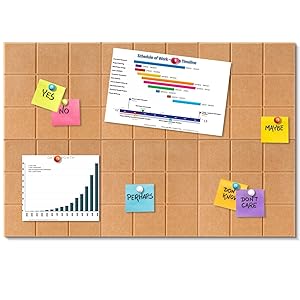 Uoisaiko Bulletin Board 6 Pack Large Pin Board 11.8" x 11.8", Felt Board Tiles with 30 Push Pins Alternative to Cork Board for Wall Damage-Free, Self Adhesive Notice Board Memo Board for Home Office