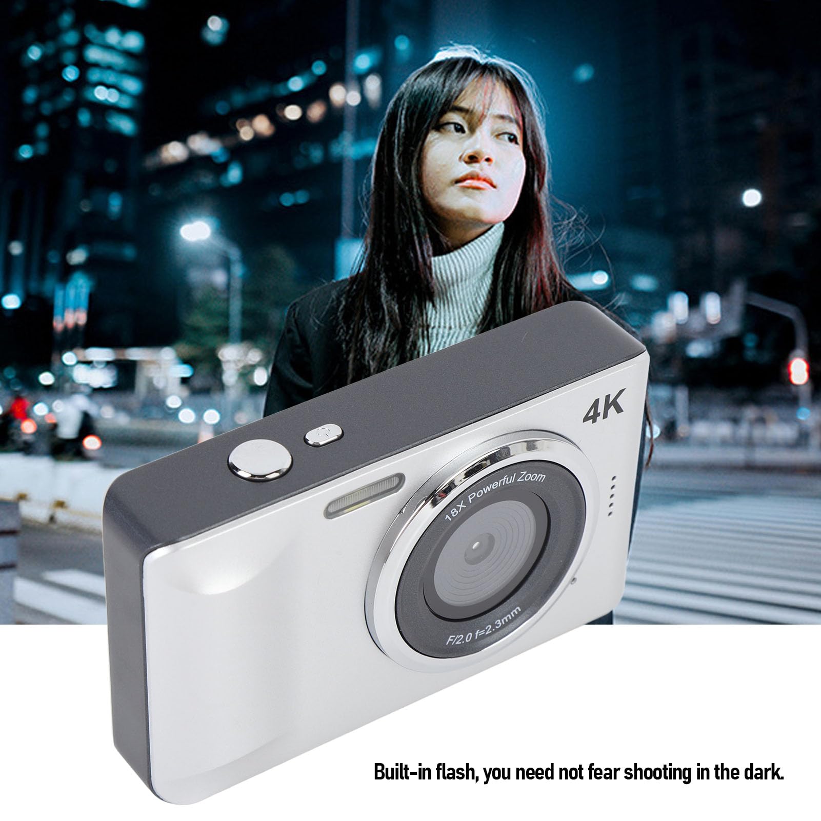 Amazon | デジタルカメラ、2.8インチ画面付き4K 1080Pカメラ、18X