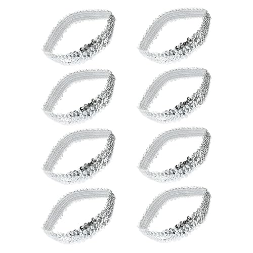 Beaupretty Diademas de moda para mujer, 12 diademas de lentejuelas con purpurina, banda elástica para la cabeza, accesorios para el cabello para