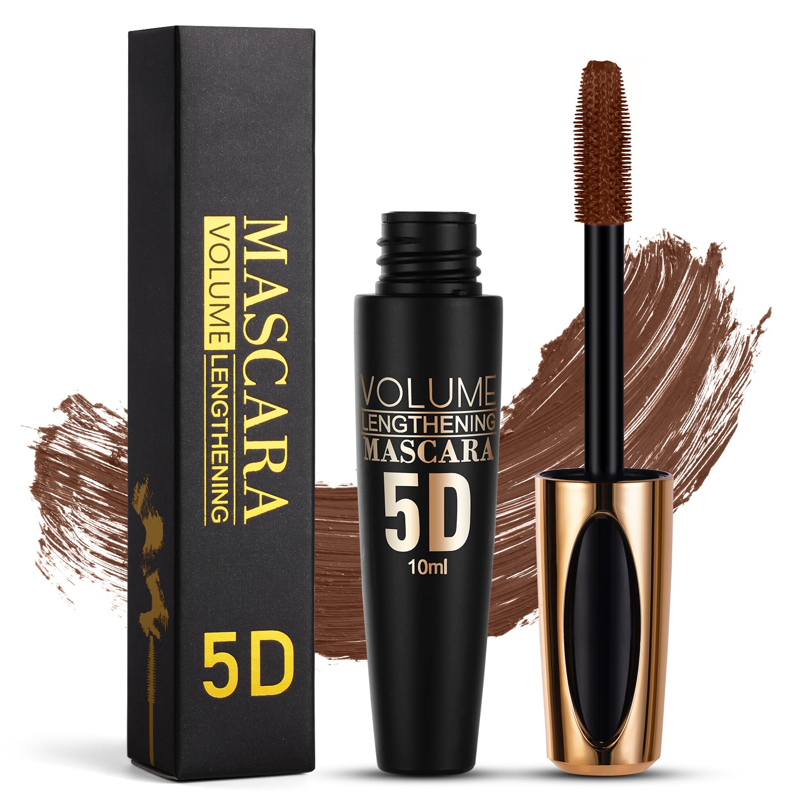 Mascara 5D Silk Fiber Waterproof Long Volume Noir Intense Pour Yeux Sensibles 10 ml - Longueur