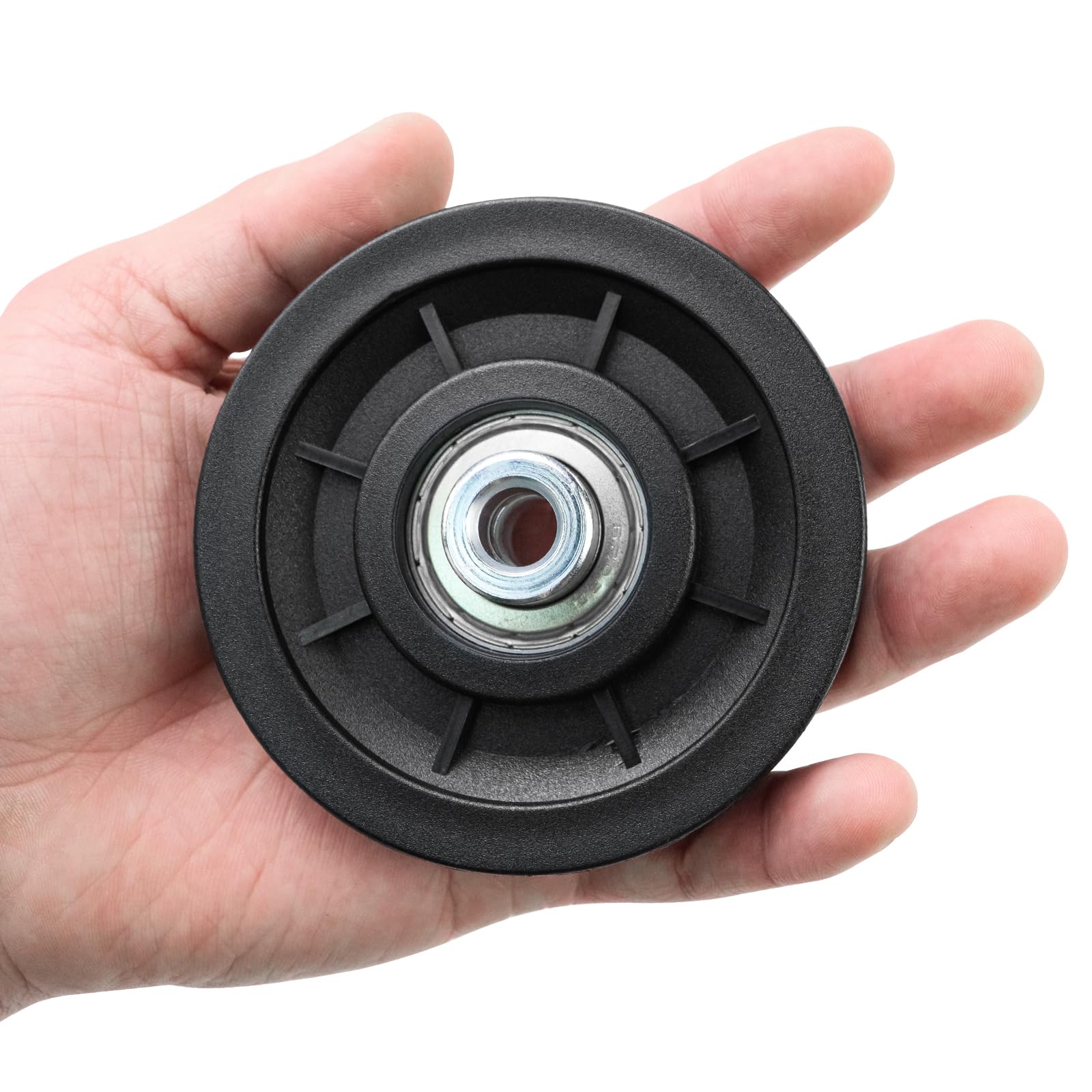 Umlenkrolle 90mm 8 Stück, Nylon Seilrolle Universallager Riemenscheibe, DIY Schwarz Ersatzteil Drahtseilrolle für Gym Fitnessgeräte Kabelmaschine