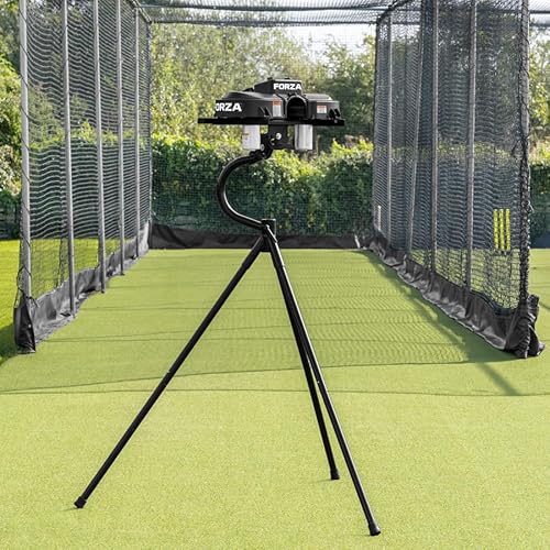 FORZA V90 Twin Wheel Cricket Bowling Machine | 90mph Speed, Dynamic Swing & Spin – Optional Auto Feeder (No Balls, Mains & Battery Cable (No Battery), Without Automatic Feeder)