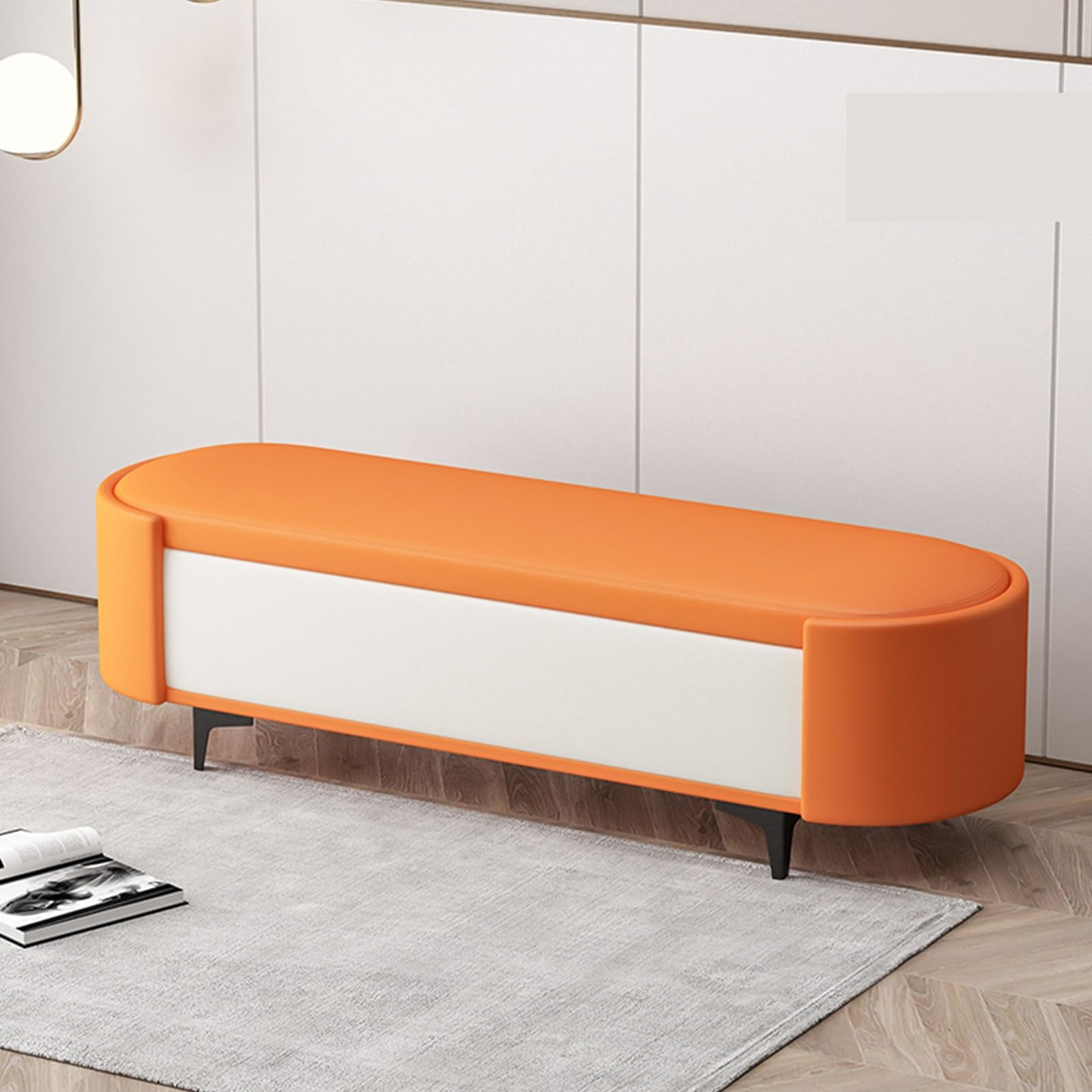Tabouret de rangement à chaussures style canapé long gain de place