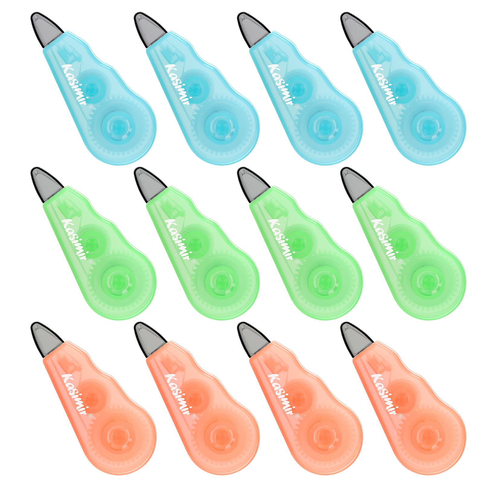 Nastro Correttivo Mini 12 Pezzi - 4m X 5mm, Per Scuola E Ufficio, 3 Colori (Verde, Blu, Arancione) - Foto 7