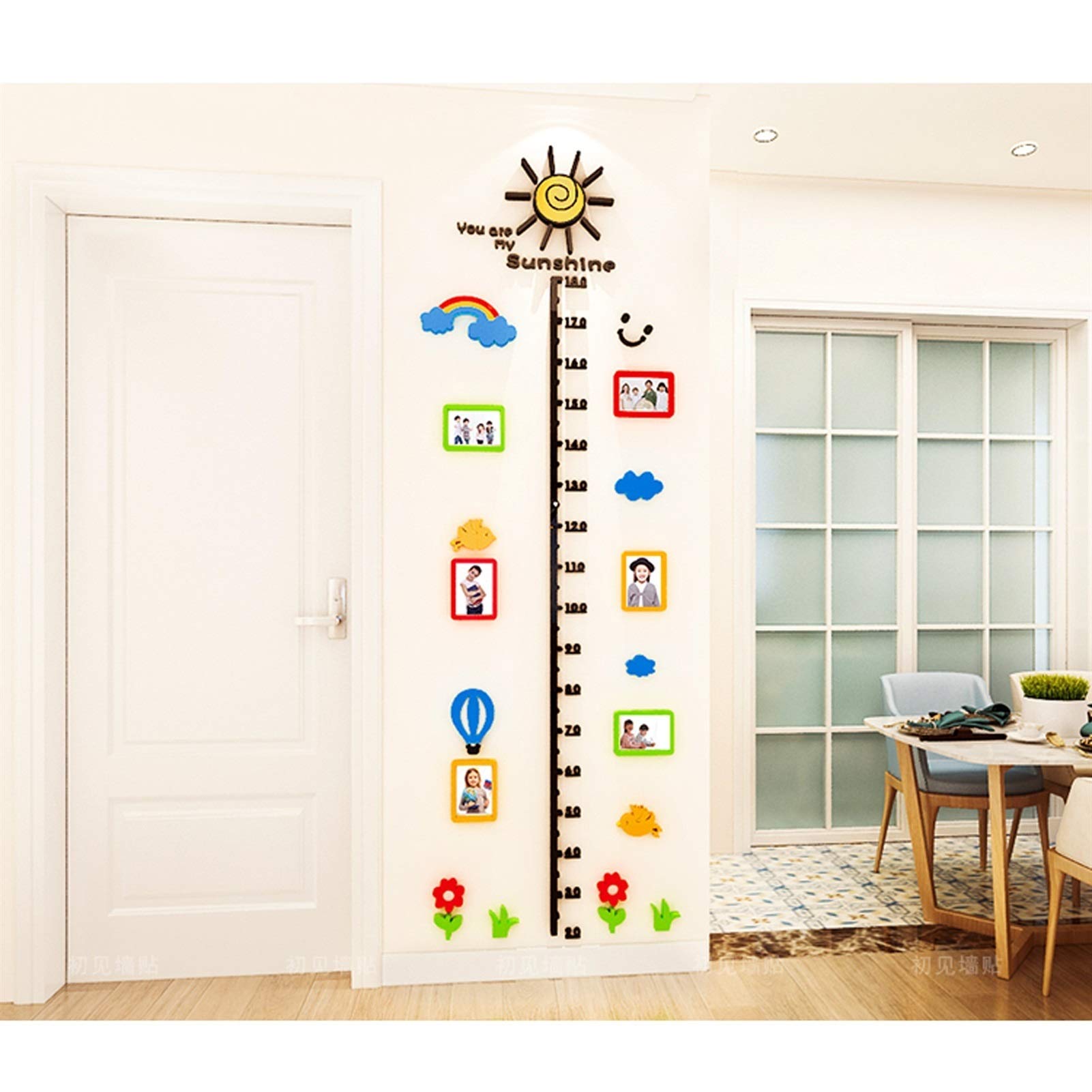 Medidor de Altura Infantil, Pegatinas Pared Gráfico de Crecimiento Niños, Medidores Infantiles para Decoración Habitación Bebe Niña (Size : with Frame)