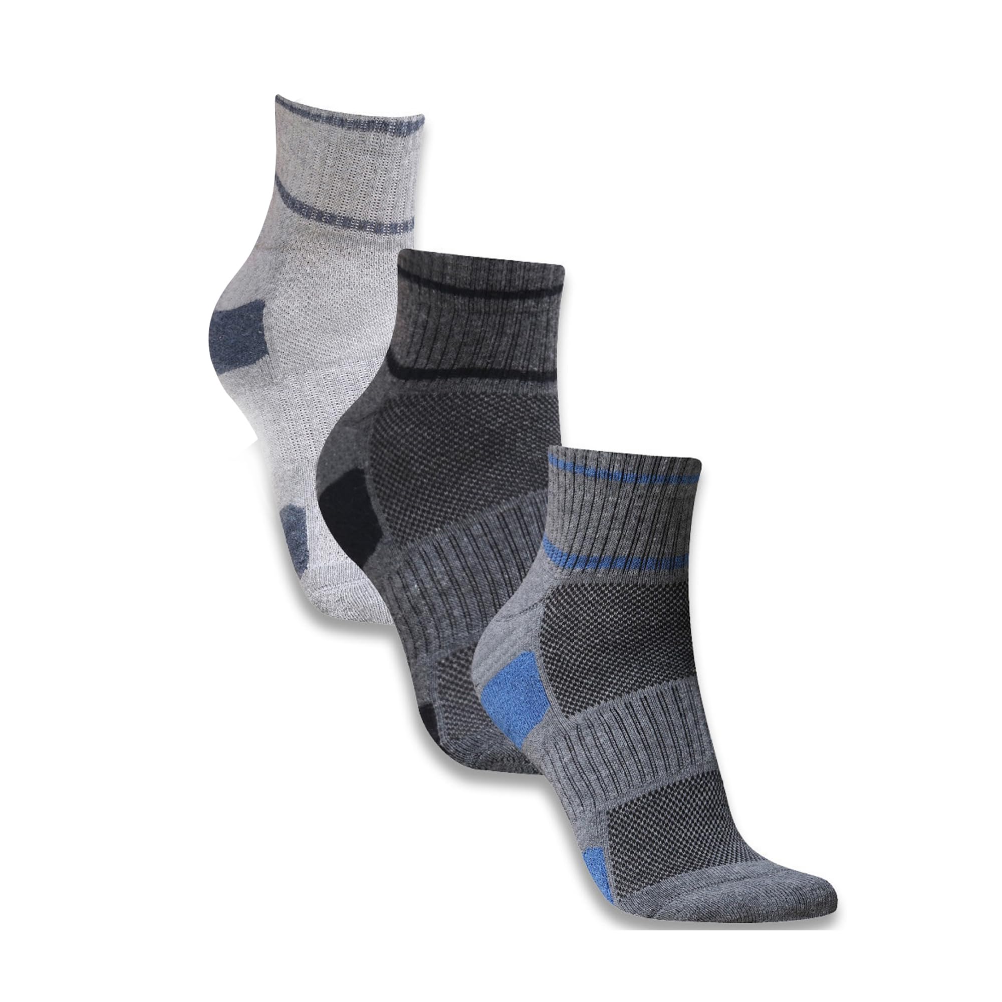 Luxe Ankle Socks - Premium Cotton Blend with Enhanced Breathability, Designed for Ultimate Comfort and Longevity - Pack of 3-image-13