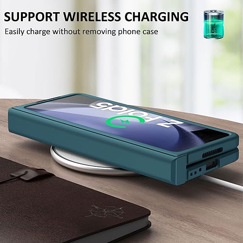 Miniatura 5 de Funda diseñada para Samsung Galaxy Z Fold 5 con protección de bisagra, funda rígida ultrafina de PC Fold 5 con protector de pantalla frontal, funda