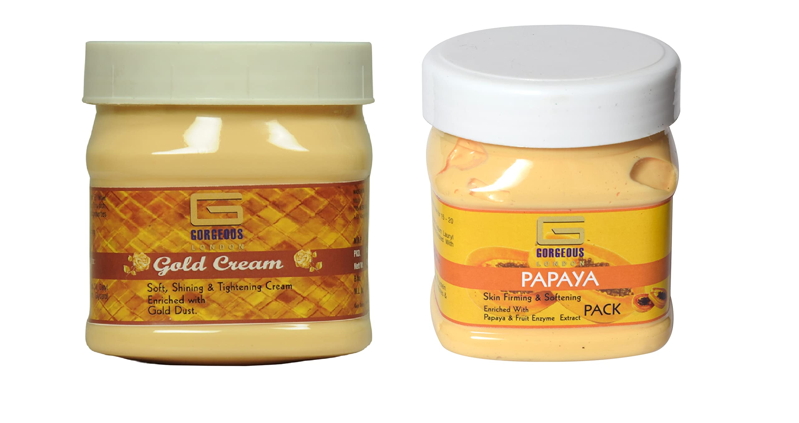 Gorgeous LondonGold Cream and Papaya Pack Combo (Pack of 2) Each 450ml