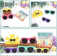 Vista 3 de DAZONGE Decoración de verano – 6 piezas de decoración rústica de verano con bandejas escalonadas – Gafas de sol de madera para el hogar