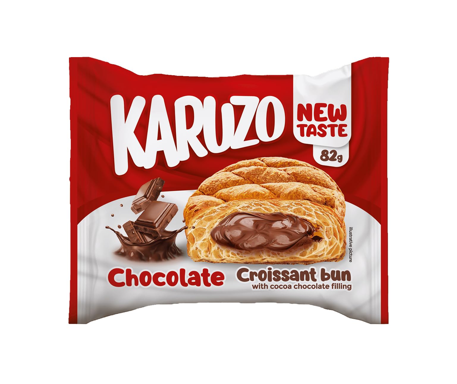 Karuzo Croissant bun mit Schokofüllung 24 Stück x 82g (1968g)