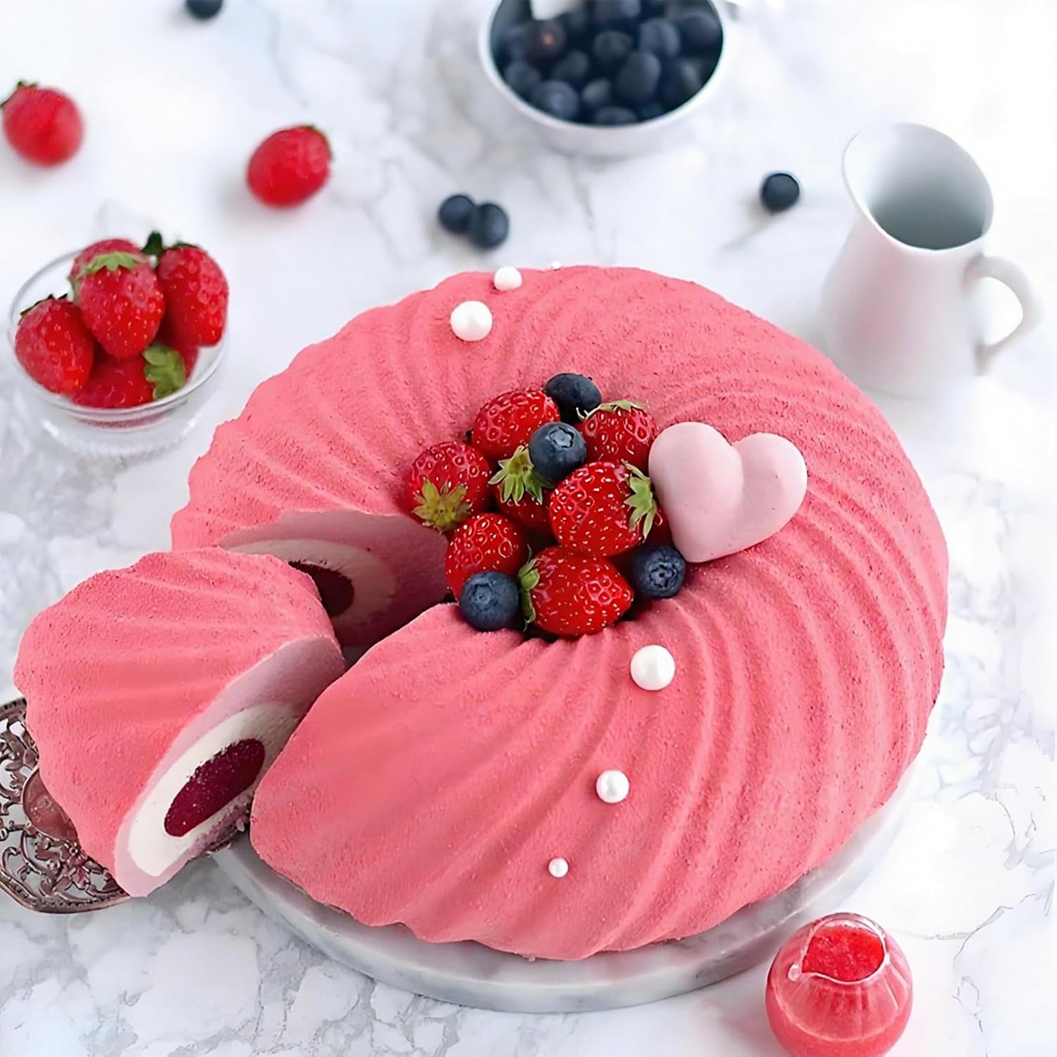 Large Spiral Silicone Cake Mold, Donut Pan For Baking Diy Pastry Cake, Dessert, Jelly, Ice cream, 8.9x8.9 Inches - Image 5