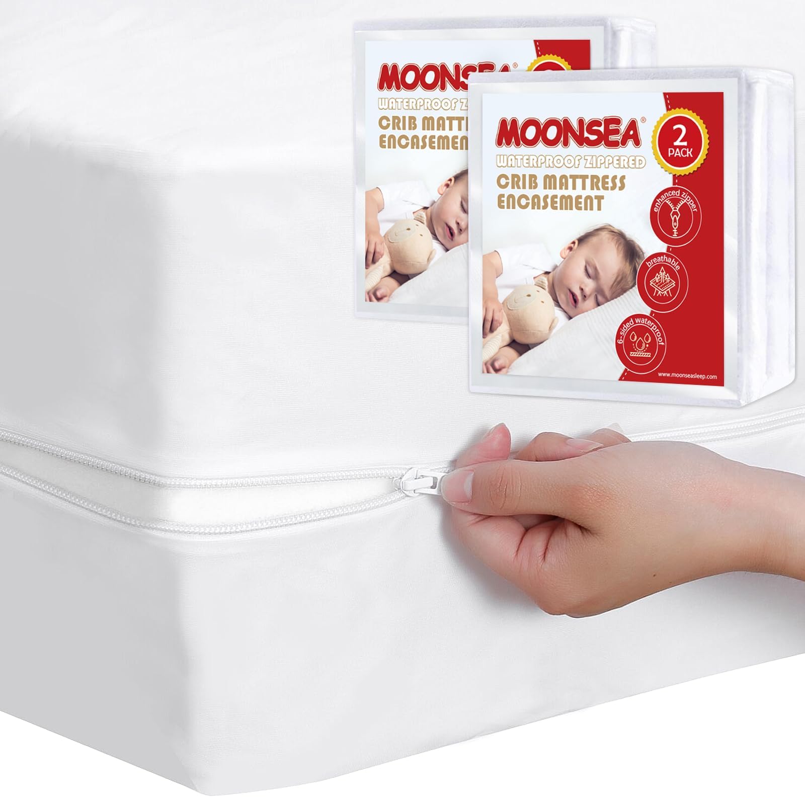 david's kids Waterproof Crib Mattress Protector 2 Pack