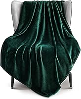Exclusivo Mezcla Fleece Throw XL Blanket 50x70 Forest Green - Super Soft Warm Plush Lightweight All Season Cozy for Couch Sofa Bed