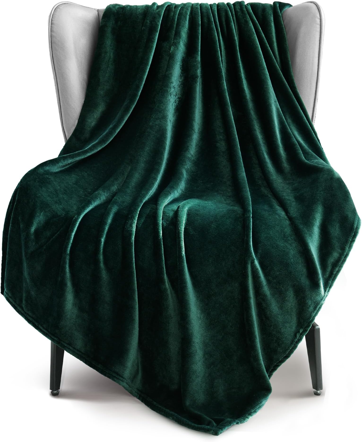 Luxury Flannel Velvet Plush Throw Blanket – 50" x 70" (Forest Green) by Exclusivo Mezcla