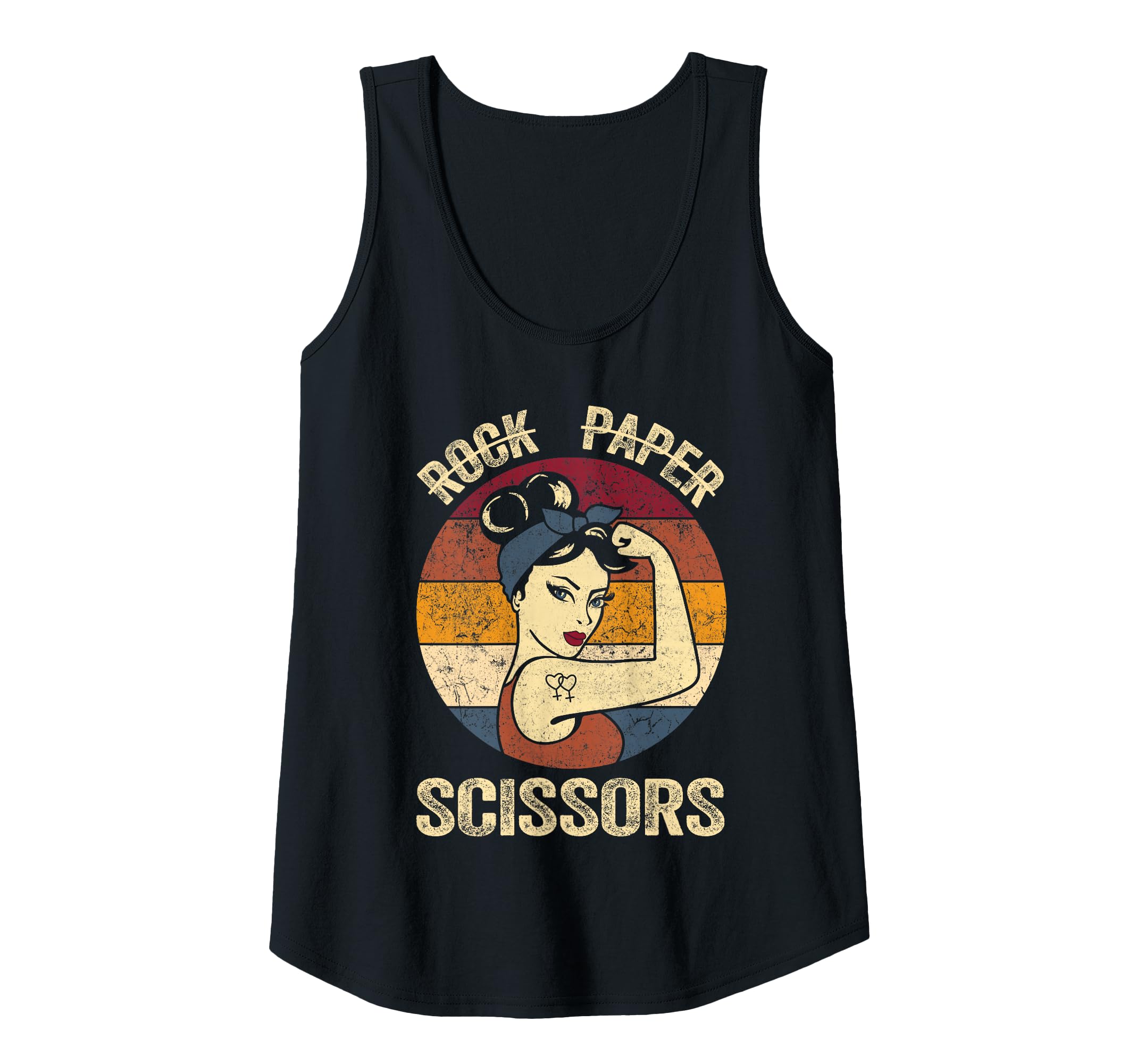 Womens Rock Paper Scissors Lesbian Women Girls Gay Pride Parade Tank Top