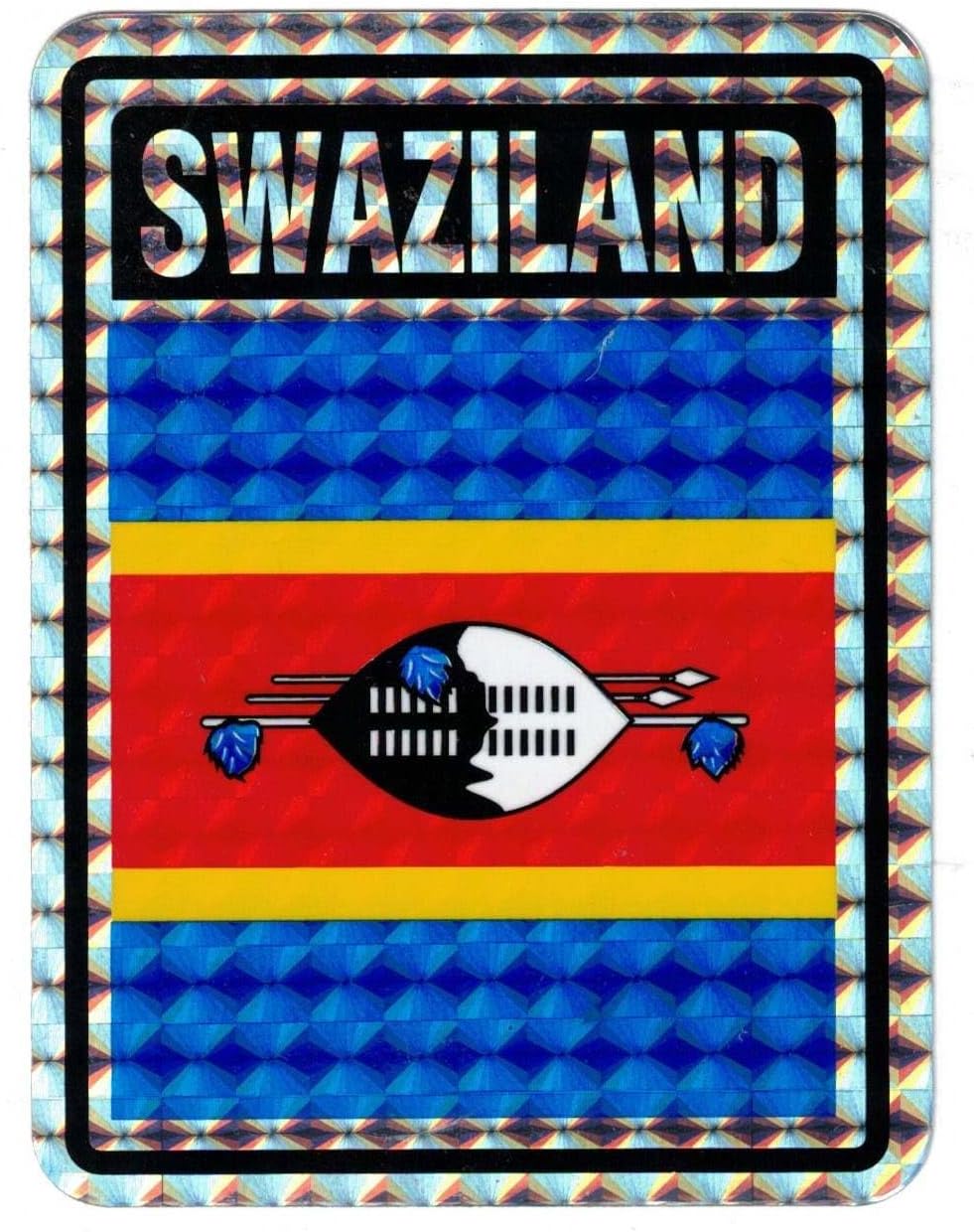 Pack of 50 Swaziland Country Flag Reflective Decal Bumper Sticker DC-224