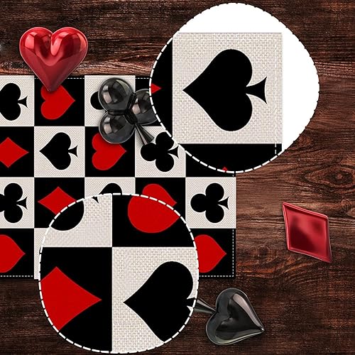 Miniatura 4 de Nepnuser Camino de mesa de lino de casino de Las Vegas para decoración de fiesta de póquer decoración de fiesta de cumpleaños comedor cocina