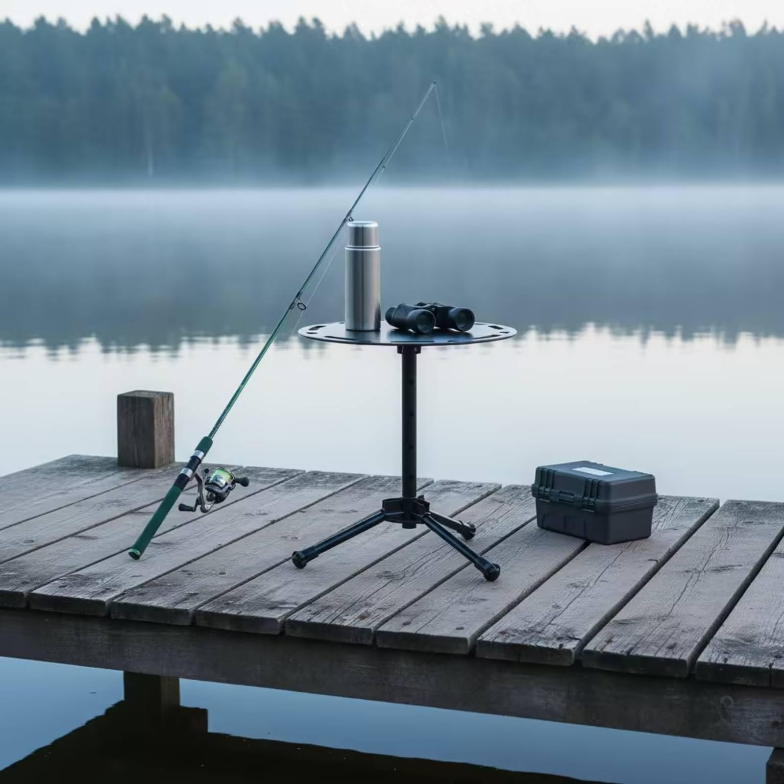 Tavolo Rotondo Pieghevole Antiscivolo Tavolo da Campeggio Pieghevole Multiuso per Pescatori, Giardino