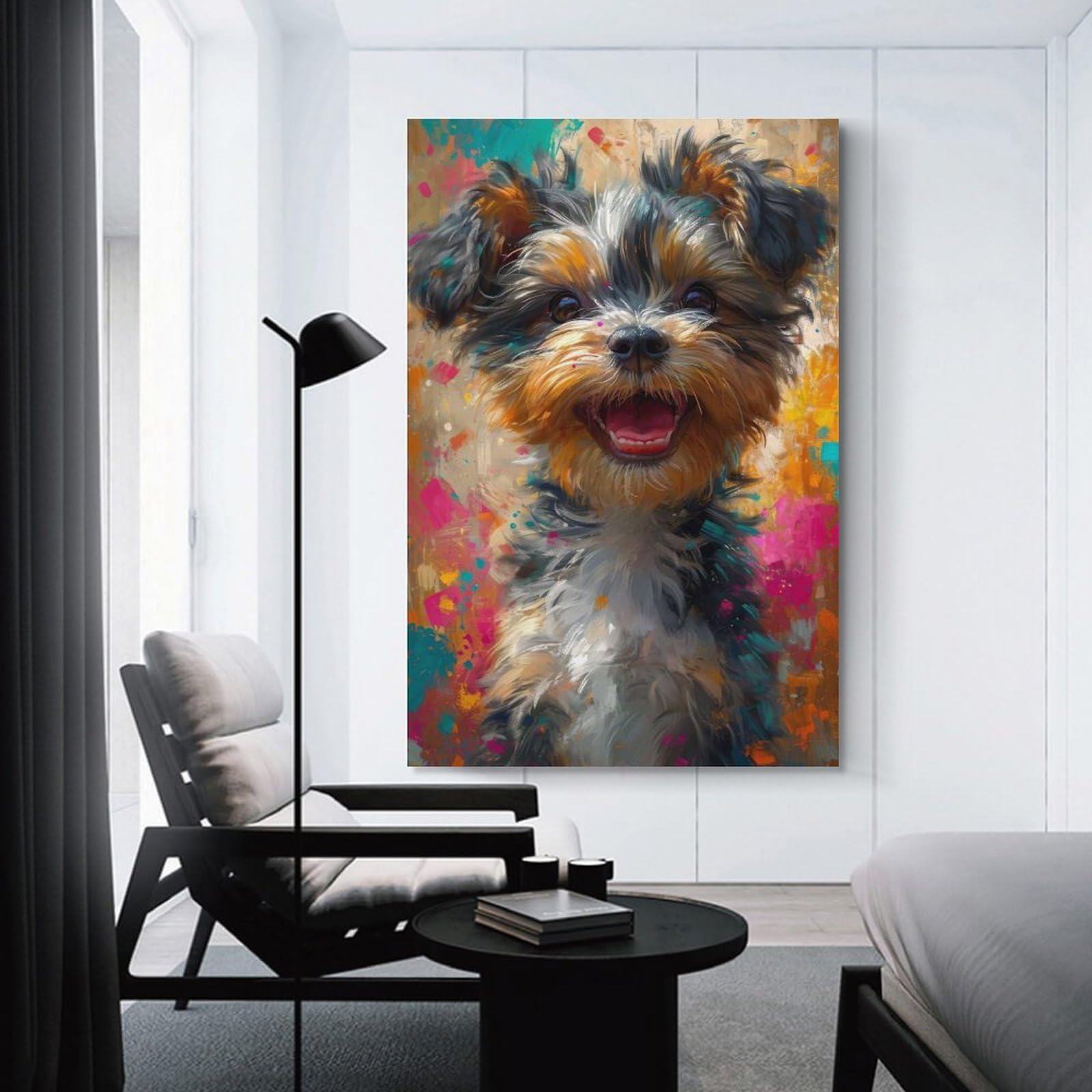 Junmoney Unframe-Style-16 Wall Picture Print Dog, 16X24inch(40X60cm), For Contemporary Homes, Apartments Or Offices, Decorative Canvas Decor For Home Updates