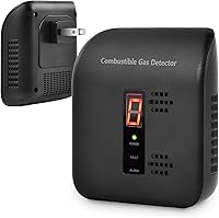 Xalire Plug-in Natural Gas Leak Detector for Home & RV - Sensitive Methane Propane LPG Alarm w/ LED Display Black