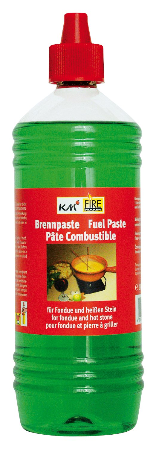 KM Match & LIGHTERS – Lot de 12 Bouteilles de pâte Combustible 1 L – pour Fondue, Pierres Chaudes, réchaud et Barbecue de Table – Combustion Propre et sans Odeur – Art. 315