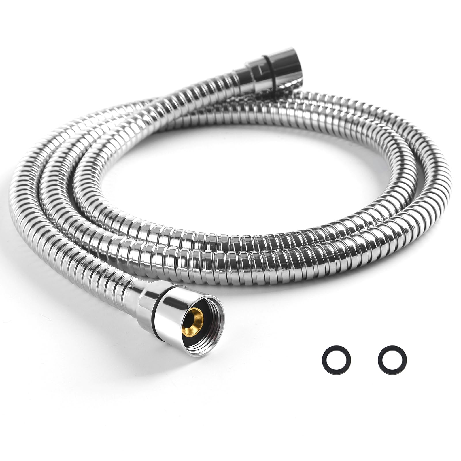 Vantency Large Bore Shower Hose 2m - Low Water Pressure Boosting Shower Hose Long,Anti-Kink and Leakproof - Universal Standard Shower Hose Replacement