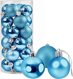 Sponsored Ad - OREMILA 24ct Christmas Balls Ornaments, 2.36in (60mm) Shatterproof Decorative Hanging Balls for Xmas Tree, ...
