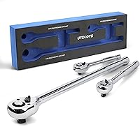 Vista 16 de Juego de carracas 3 piezas - carraca de 1/4 de pulgada, carraca de 3/8 de pulgada, carraca de 1/2 de pulgada, juego de carraca - juego de llaves