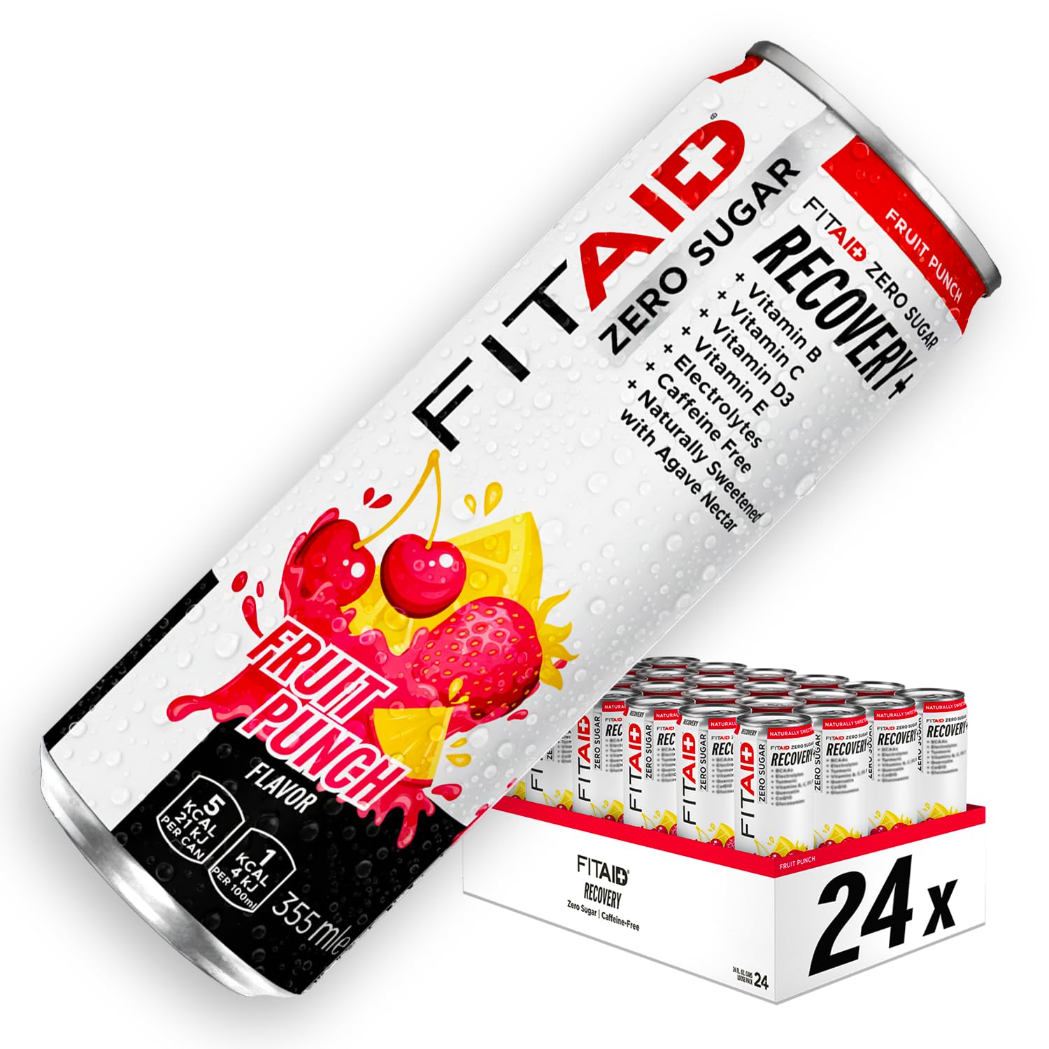 FITAID Fruit Punch Zero - Clean Sport-Elektrolytgetränk Dosen, 24x355ml