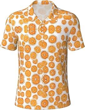 MINDBBDFJ Peach Print Golf Shirts for Men - Men's Golf Polo
