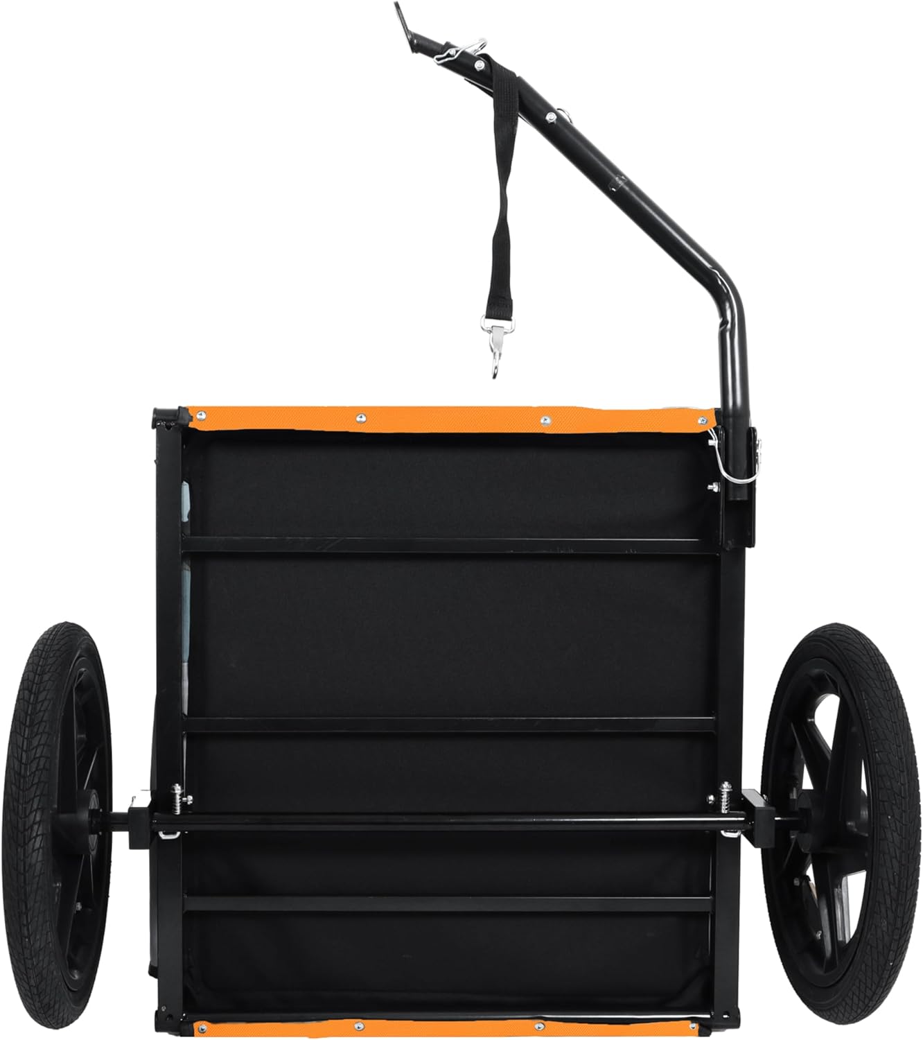 Dog Bike Trailer, Supports up to 66 lbs, Pet Cart Bicycle Carrier, Easy Folding Frame with Quick Release Wheels, Universal Bicycle Coupler, Reflectors, Flag, Collapsible to Store, Orange