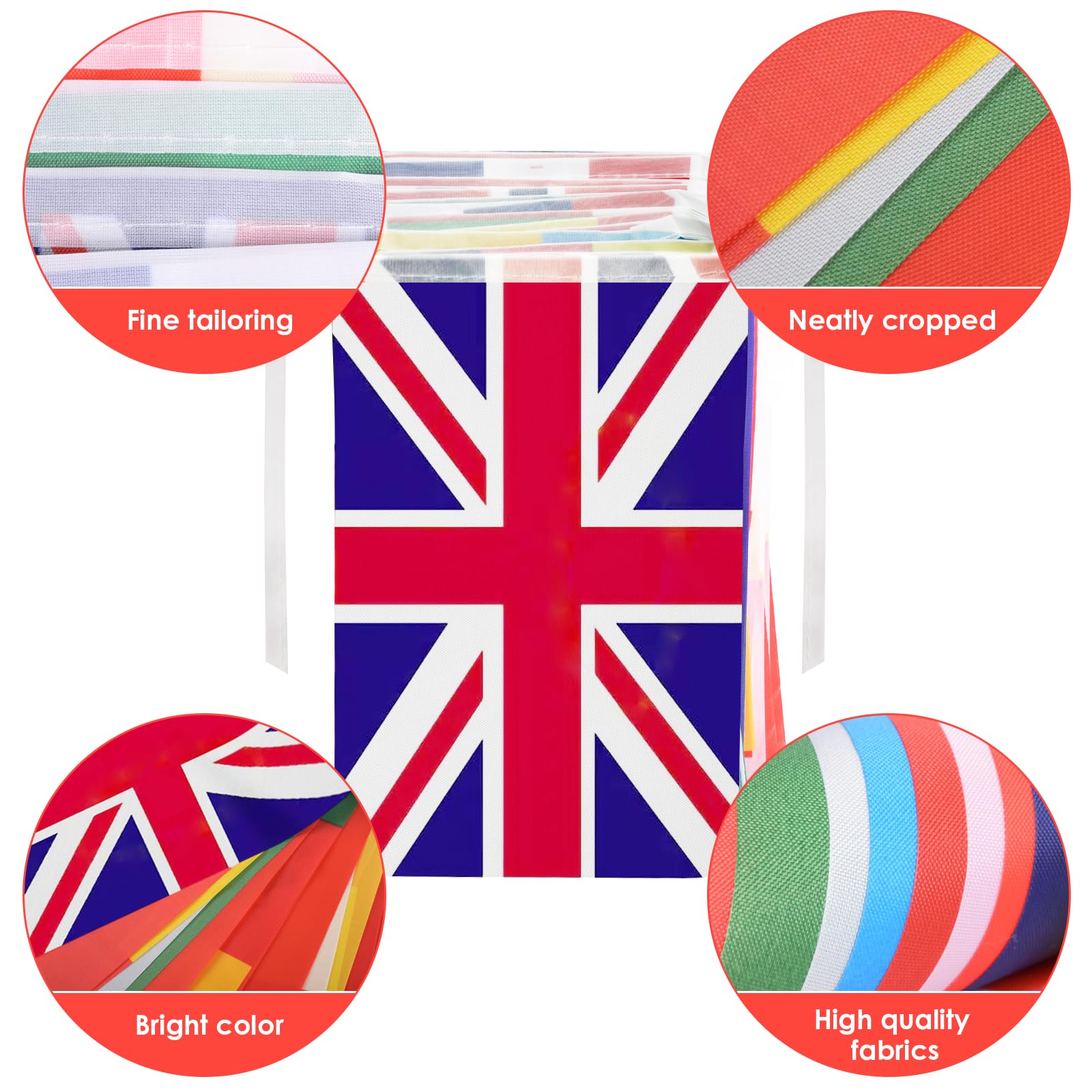 AhfuLife 2 Packs Eurovision Flag Bunting Party Decorations - Image 3