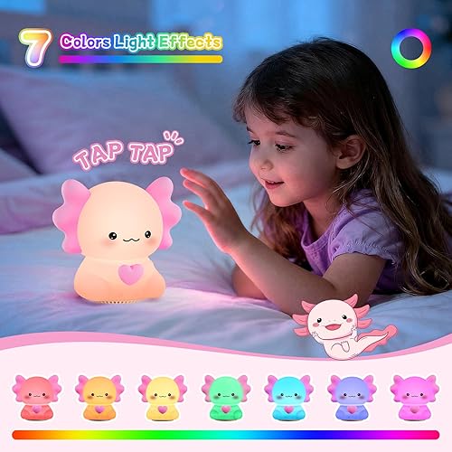 Miniatura 3 de Luz nocturna para niños con altavoz inalámbrico, portátil de 7 colores, lámpara de noche de tacto cálido regulable con control remoto, máquina de