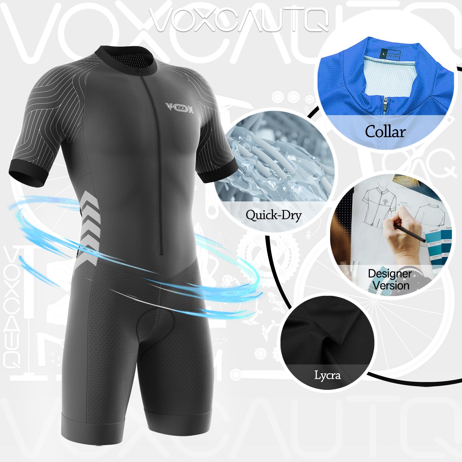 Tuta da ciclismo da uomo, con imbottitura in gel, 2XS-6XL, per mountain bike, triathlon, ad asciugatura rapida, per ciclismo, allenamento, bici da strada, abbigliamento da ciclismo